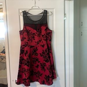magenta/black dress